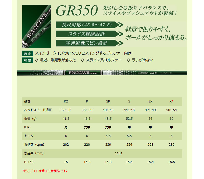 ピン G410 スリーブ付きシャフト GRAVITY グラビティー ワクチンコンポ 