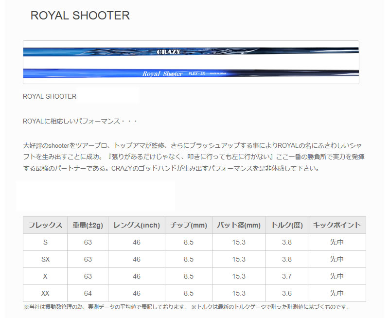 CRAZY クレイジー Royal Shooter ロイヤルシューター ドライバー 